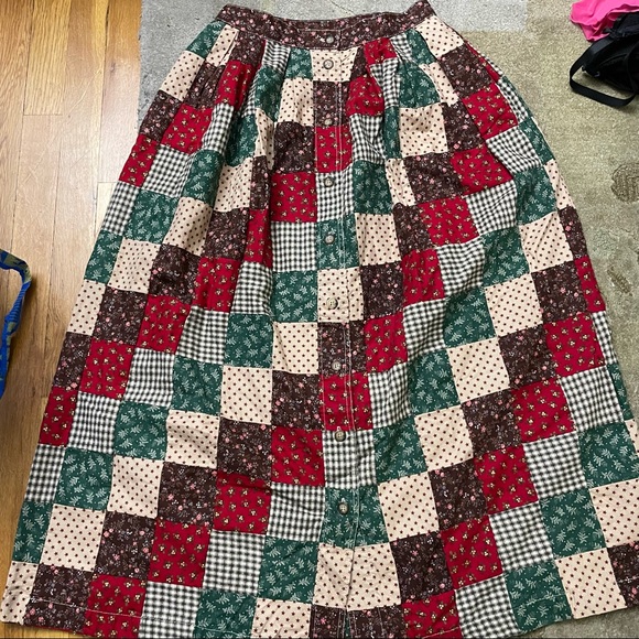 Susan Bristol Dresses & Skirts - Vintage Susan Bristol size 8 patchwork skirt 100% cotton cottage core nwt